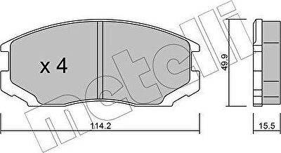 METELLI 22-0221-0 комплект тормозных колодок, дисковый тормоз на MITSUBISHI LANCER IV седан (C6_A)