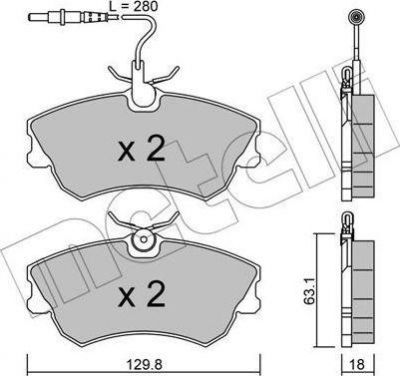 METELLI 22-0222-0 комплект тормозных колодок, дисковый тормоз на RENAULT ESPACE III (JE0_)