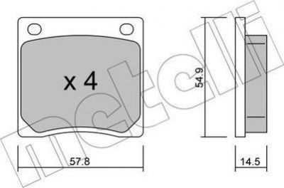 METELLI 22-0229-0 комплект тормозных колодок, дисковый тормоз на NISSAN CHERRY II купе (N10)