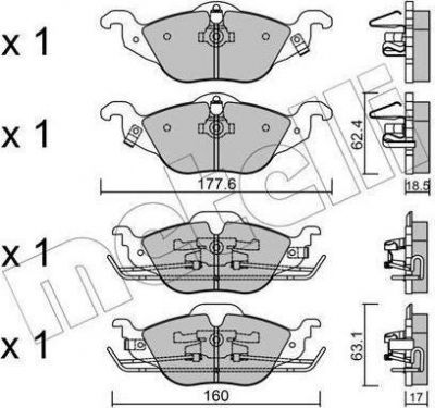 METELLI 22-0257-0 Комплект тормозных колодок, диско