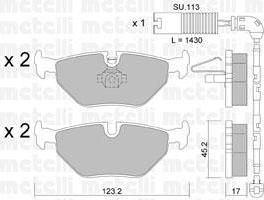 METELLI 22-0261-0K комплект тормозных колодок, дисковый тормоз на 3 кабрио (E46)