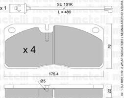 METELLI 22-0269-2K комплект тормозных колодок, дисковый тормоз на IVECO EuroCargo