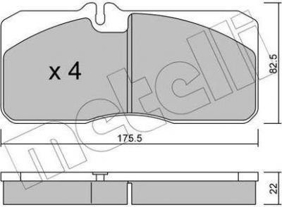 METELLI 22-0271-0 комплект тормозных колодок, дисковый тормоз на MAN L 2000