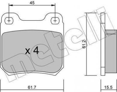 METELLI 22-0275-0 комплект тормозных колодок, дисковый тормоз на OPEL VECTRA B (36_)