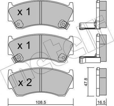 METELLI 22-0277-0 комплект тормозных колодок, дисковый тормоз на NISSAN ALMERA I (N15)