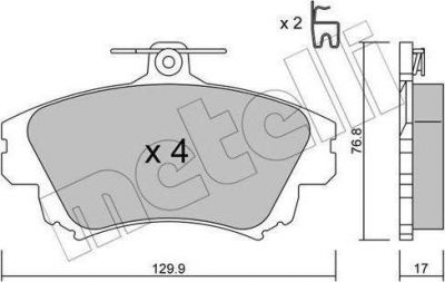 METELLI 22-0286-0 комплект тормозных колодок, дисковый тормоз на VOLVO V40 универсал (VW)