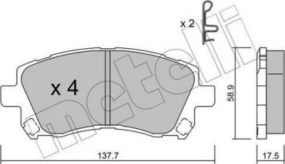 METELLI 22-0296-0 комплект тормозных колодок, дисковый тормоз на SUBARU OUTBACK (BE, BH)