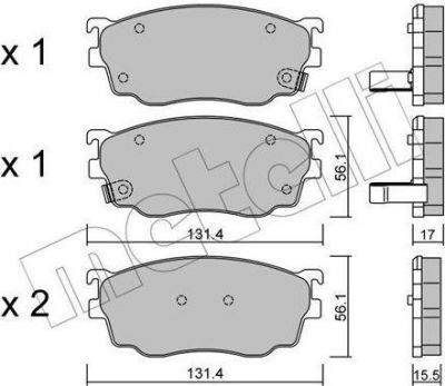 METELLI 22-0301-0 комплект тормозных колодок, дисковый тормоз на MAZDA 626 V Hatchback (GF)