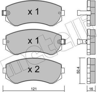 METELLI 22-0304-0 комплект тормозных колодок, дисковый тормоз на NISSAN ALMERA I (N15)