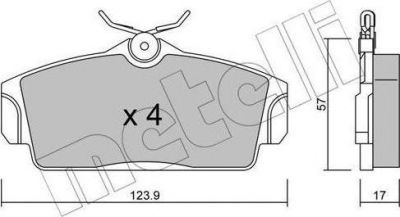 METELLI 22-0305-0 комплект тормозных колодок, дисковый тормоз на NISSAN PRIMERA Traveller (WP11)