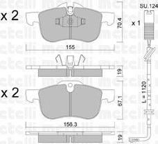 METELLI 22-0307-0K комплект тормозных колодок, дисковый тормоз на MG MG ZT- T
