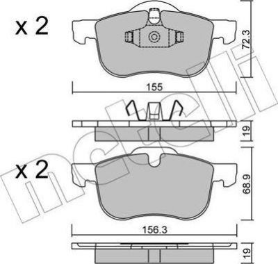 METELLI 22-0309-0 комплект тормозных колодок, дисковый тормоз на VOLVO S80 I (TS, XY)