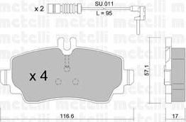 METELLI 22-0310-0K комплект тормозных колодок, дисковый тормоз на MERCEDES-BENZ A-CLASS (W168)