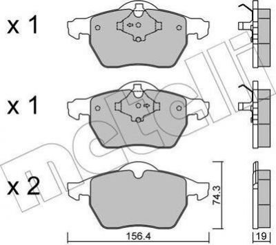 METELLI 22-0314-1 комплект тормозных колодок, дисковый тормоз на VOLVO S70 (LS)