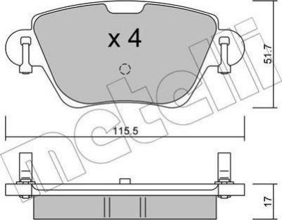 METELLI 22-0319-0 комплект тормозных колодок, дисковый тормоз на FORD MONDEO III седан (B4Y)