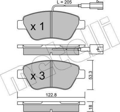 METELLI 22-0321-0 комплект тормозных колодок, дисковый тормоз на PEUGEOT BIPPER Tepee