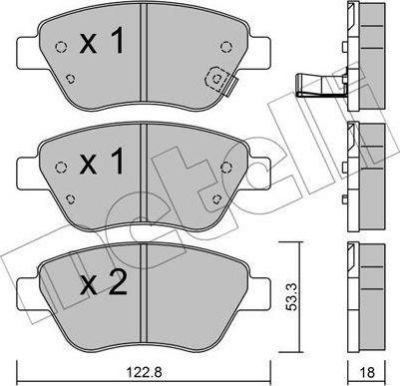 METELLI 22-0321-2 комплект тормозных колодок, дисковый тормоз на OPEL CORSA D