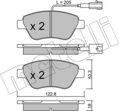 METELLI 22-0321-3 комплект тормозных колодок, дисковый тормоз на FIAT PUNTO EVO (199)