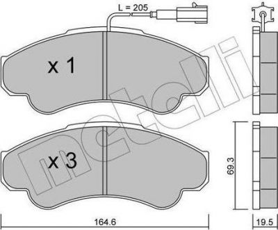 METELLI 22-0326-0 комплект тормозных колодок, дисковый тормоз на FIAT DUCATO фургон (244)