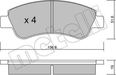 METELLI 22-0327-0 комплект тормозных колодок, дисковый тормоз на PEUGEOT PARTNER фургон (5)