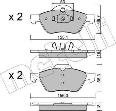 METELLI 22-0335-0 комплект тормозных колодок, дисковый тормоз на RENAULT LAGUNA III (BT0/1)