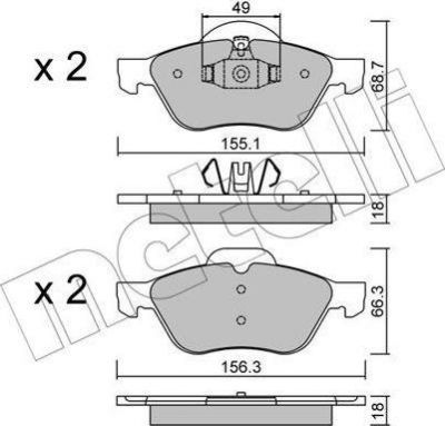 METELLI 22-0335-1 комплект тормозных колодок, дисковый тормоз на RENAULT MEGANE II седан (LM0/1_)