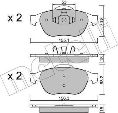 METELLI 22-0336-0 комплект тормозных колодок, дисковый тормоз на RENAULT LAGUNA II (BG0/1_)