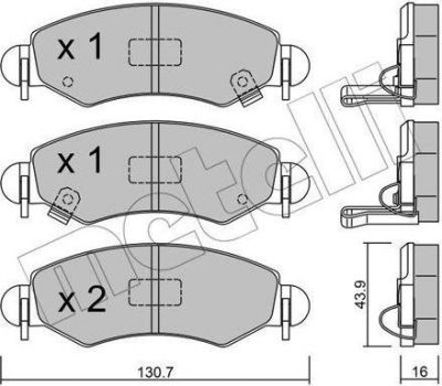 METELLI 22-0339-1 комплект тормозных колодок, дисковый тормоз на SUZUKI IGNIS II