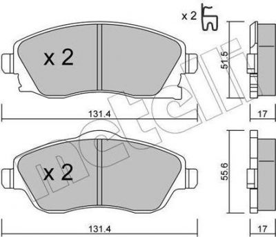 METELLI 22-0340-0 комплект тормозных колодок, дисковый тормоз на OPEL COMBO Tour