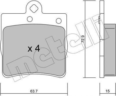 METELLI 22-0343-0 Комплект тормозных колодок, диско