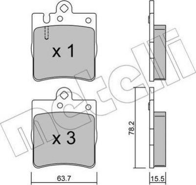METELLI 22-0344-0 комплект тормозных колодок, дисковый тормоз на MERCEDES-BENZ C-CLASS купе (CL203)