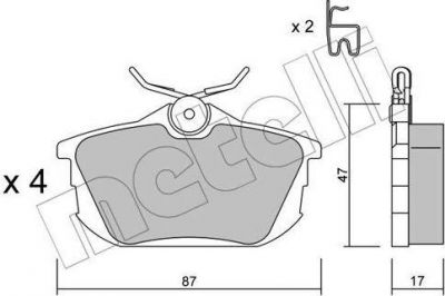 METELLI 22-0347-0 комплект тормозных колодок, дисковый тормоз на VOLVO V40 универсал (VW)