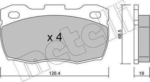 METELLI 22-0352-0 комплект тормозных колодок, дисковый тормоз на LAND ROVER DEFENDER Station Wagon (LD)