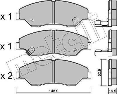 METELLI 22-0376-0 комплект тормозных колодок, дисковый тормоз на KIA RETONA (CE)