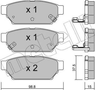 METELLI 22-0396-0 комплект тормозных колодок, дисковый тормоз на MITSUBISHI COLT IV (CA_A)