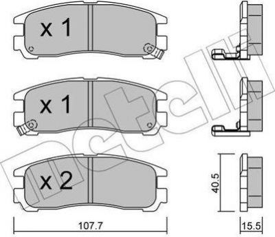 METELLI 22-0398-0 комплект тормозных колодок, дисковый тормоз на HYUNDAI SANTAMO