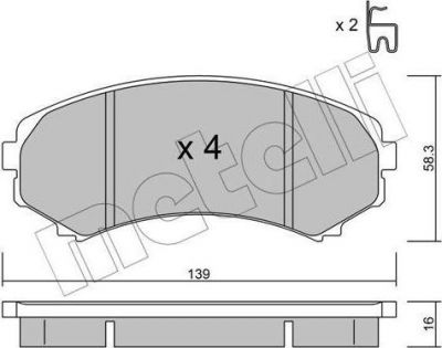 METELLI 22-0399-0 комплект тормозных колодок, дисковый тормоз на MAZDA E-SERIE фургон (SR2)