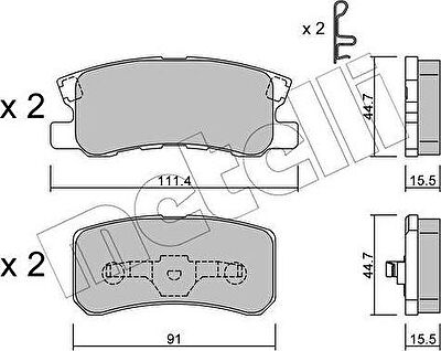 METELLI 22-0400-0 комплект тормозных колодок, дисковый тормоз на MITSUBISHI PAJERO IV (V8_W, V9_W)