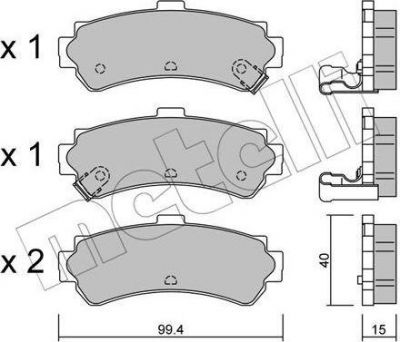 METELLI 22-0403-0 комплект тормозных колодок, дисковый тормоз на NISSAN ALMERA I (N15)