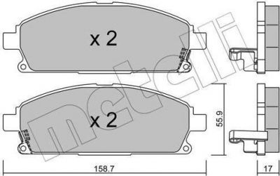 METELLI 22-0406-1 комплект тормозных колодок, дисковый тормоз на NISSAN PATHFINDER II (R50)