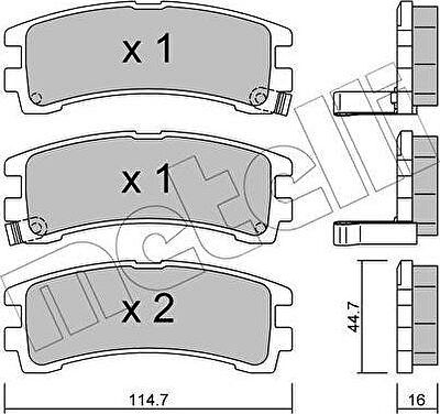 METELLI 22-0408-0 комплект тормозных колодок, дисковый тормоз на NISSAN TERRANO I (WD21)