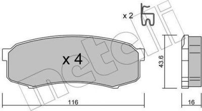 METELLI 22-0432-0 комплект тормозных колодок, дисковый тормоз на TOYOTA LAND CRUISER 80 (_J8_)