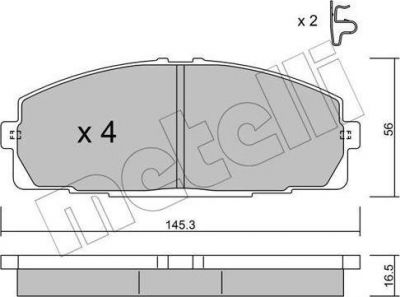 METELLI 22-0434-0 комплект тормозных колодок, дисковый тормоз на TOYOTA HIACE IV автобус (LH1_)