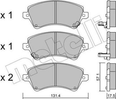 METELLI 22-0446-0 комплект тормозных колодок, дисковый тормоз на TOYOTA COROLLA (CDE12_, ZZE12_, NDE12_, ZDE12_)