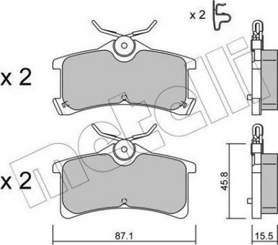 METELLI 22-0449-0 комплект тормозных колодок, дисковый тормоз на TOYOTA COROLLA Compact (_E11_)