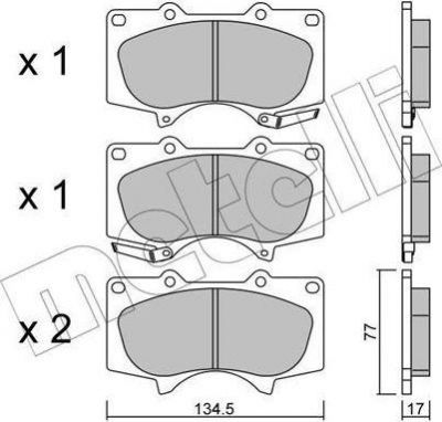 METELLI 22-0454-0 комплект тормозных колодок, дисковый тормоз на TOYOTA LAND CRUISER PRADO (KDJ15_, GRJ15_)