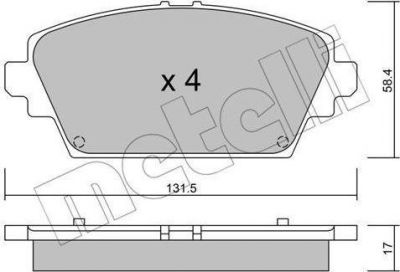 METELLI 22-0464-0 комплект тормозных колодок, дисковый тормоз на NISSAN PRIMERA Hatchback (P12)