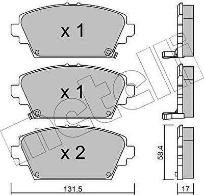 METELLI 22-0464-1 комплект тормозных колодок, дисковый тормоз на HONDA ACCORD VI (CG, CK)