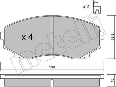 METELLI 22-0477-0 комплект тормозных колодок, дисковый тормоз на MAZDA MPV I (LV)