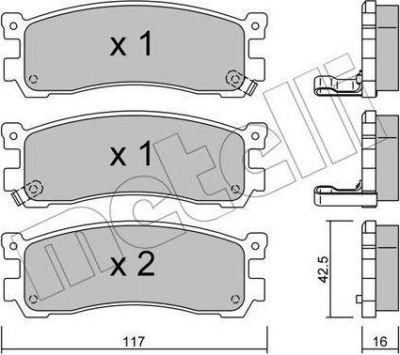 METELLI 22-0478-0 комплект тормозных колодок, дисковый тормоз на MAZDA MPV I (LV)